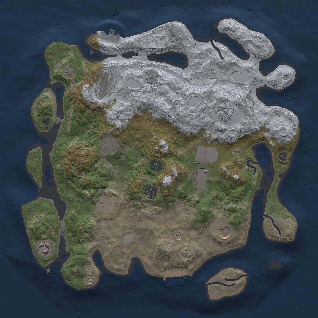 Rust Map: Procedural Map, Size: 3700, Seed: 482455425, 16 Monuments