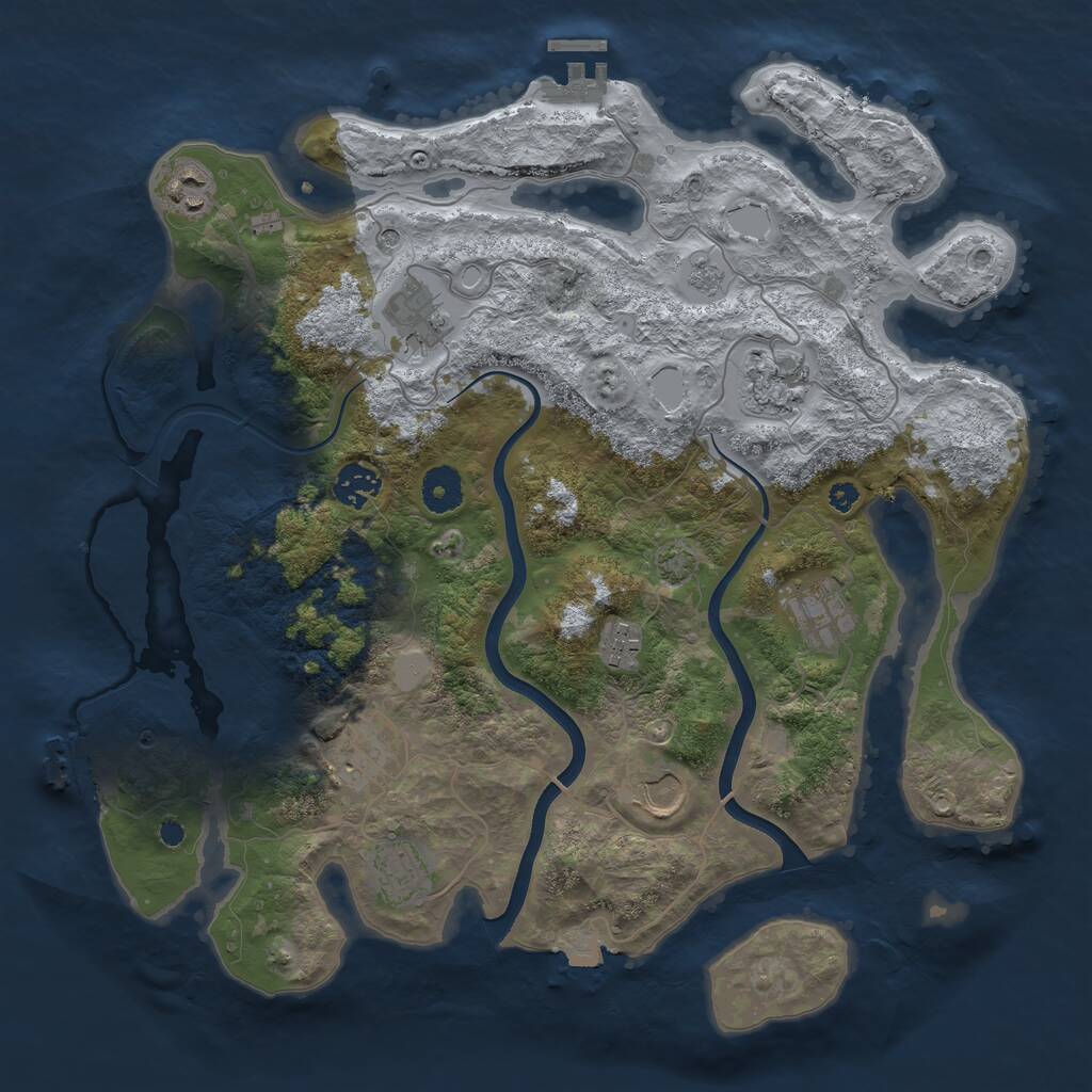 Rust Map: Procedural Map, Size: 3700, Seed: 482455425, 15 Monuments