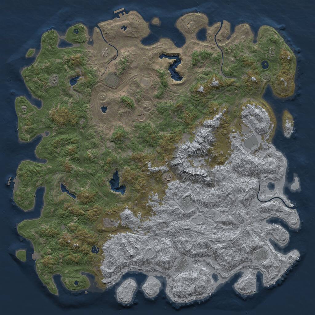 Rust Map: Procedural Map, Size: 6000, Seed: 16397, 17 Monuments