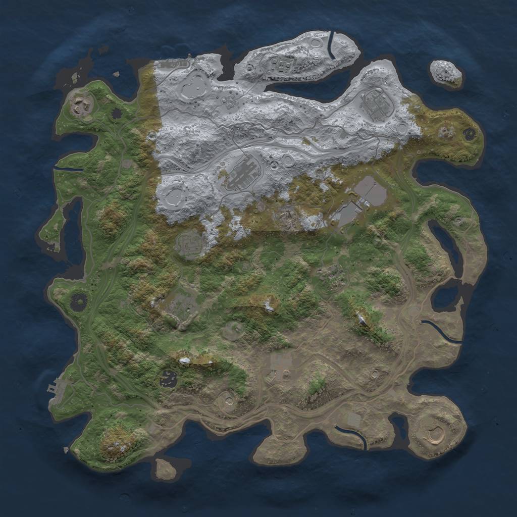 Rust Map: Procedural Map, Size: 4250, Seed: 1778848394, 18 Monuments