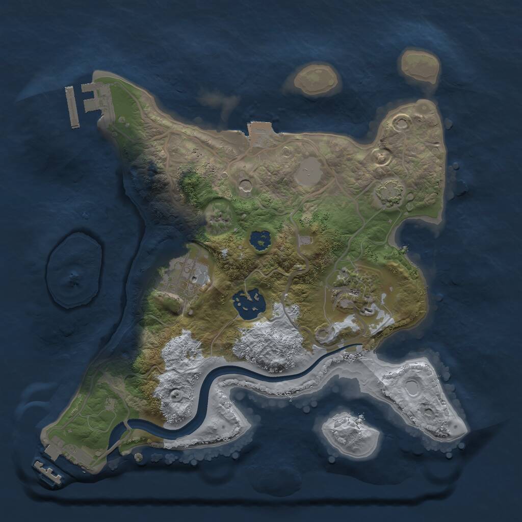 Rust Map: Procedural Map, Size: 2500, Seed: 1502373714, 8 Monuments