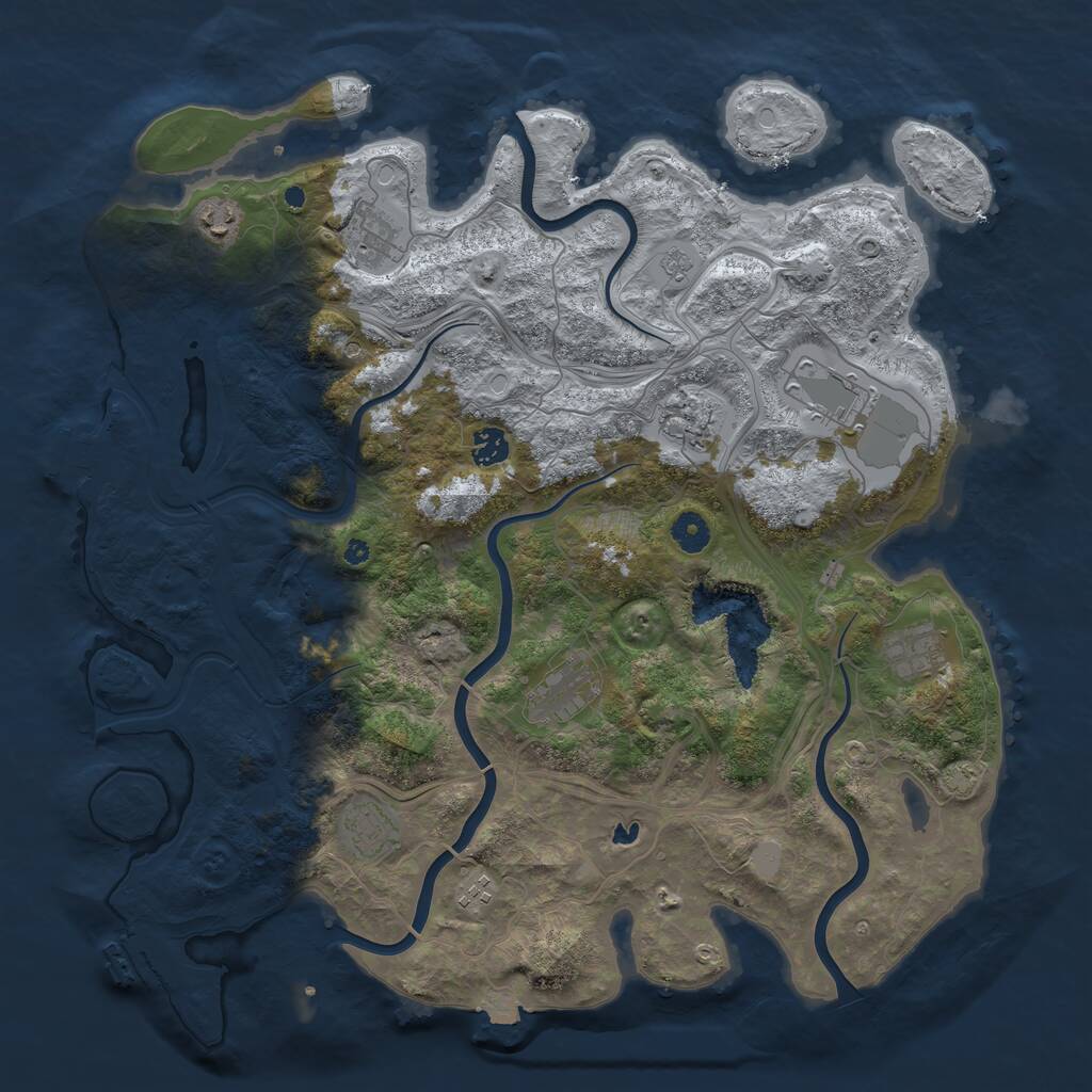 Rust Map: Procedural Map, Size: 4250, Seed: 1496480268, 15 Monuments