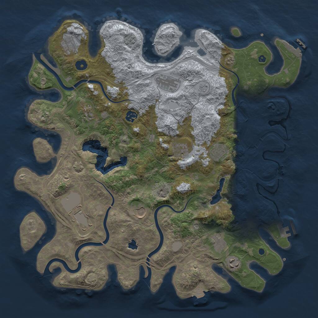 Rust Map: Procedural Map, Size: 4250, Seed: 415294155, 17 Monuments