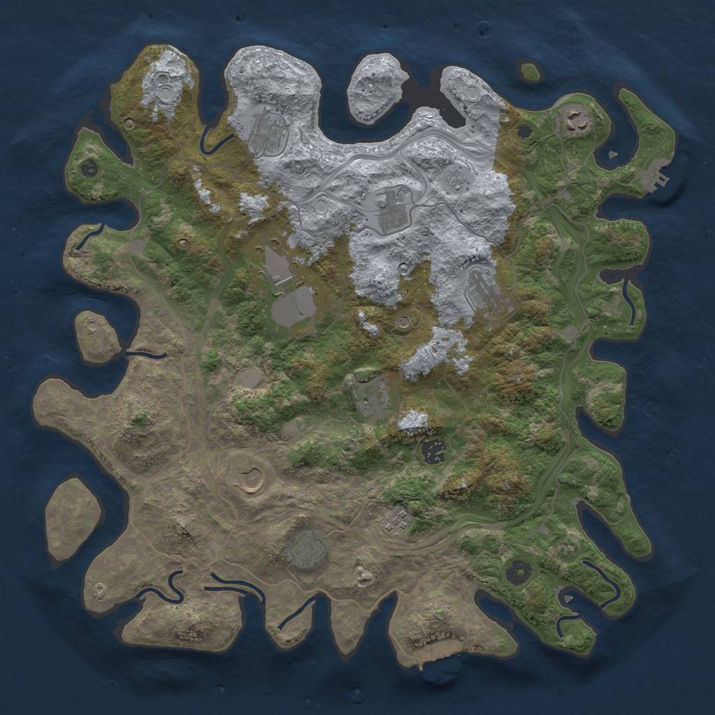 Rust Map: Procedural Map, Size: 4250, Seed: 415294155, 17 Monuments