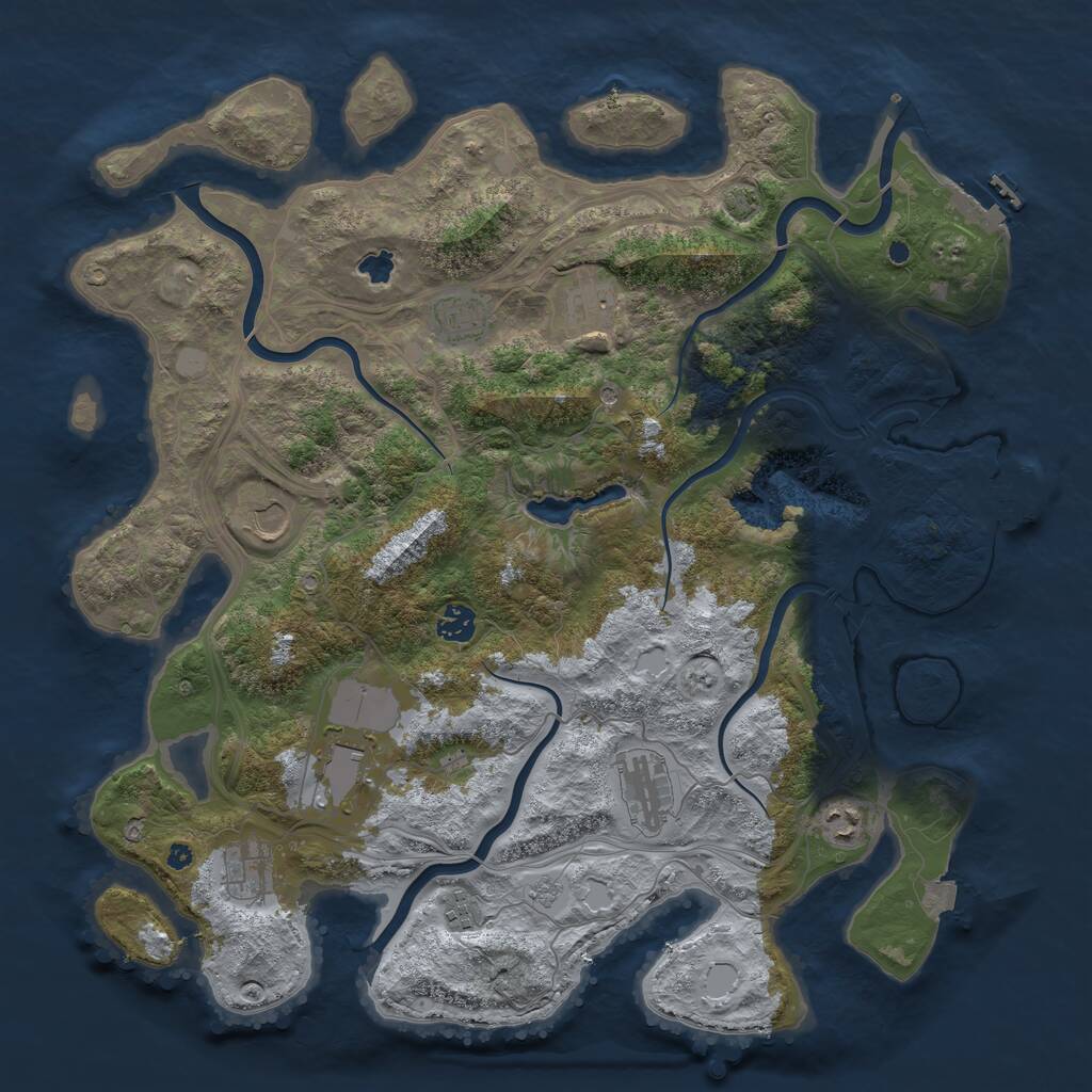 Rust Map: Procedural Map, Size: 4250, Seed: 39101039, 15 Monuments