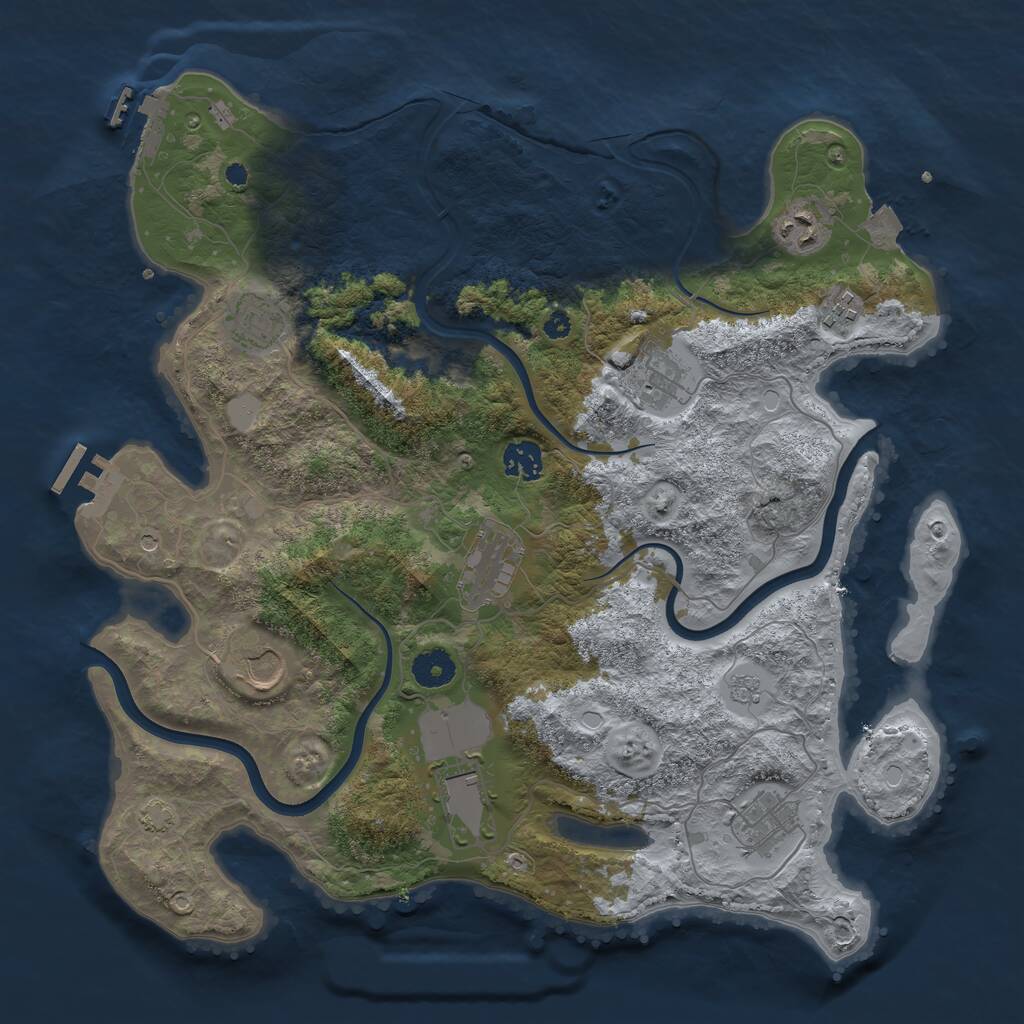 Rust Map: Procedural Map, Size: 3800, Seed: 67492, 15 Monuments