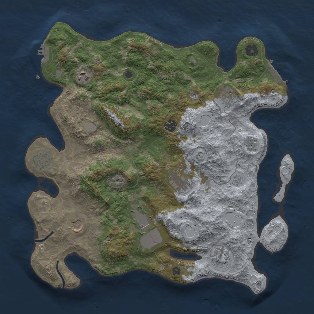 Rust Map: Procedural Map, Size: 3800, Seed: 67492, 16 Monuments