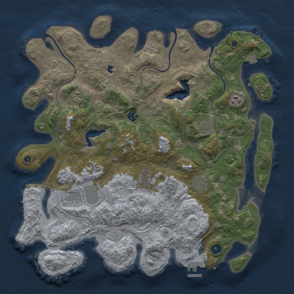 Rust Map: Procedural Map, Size: 4250, Seed: 1042859806, 13 Monuments