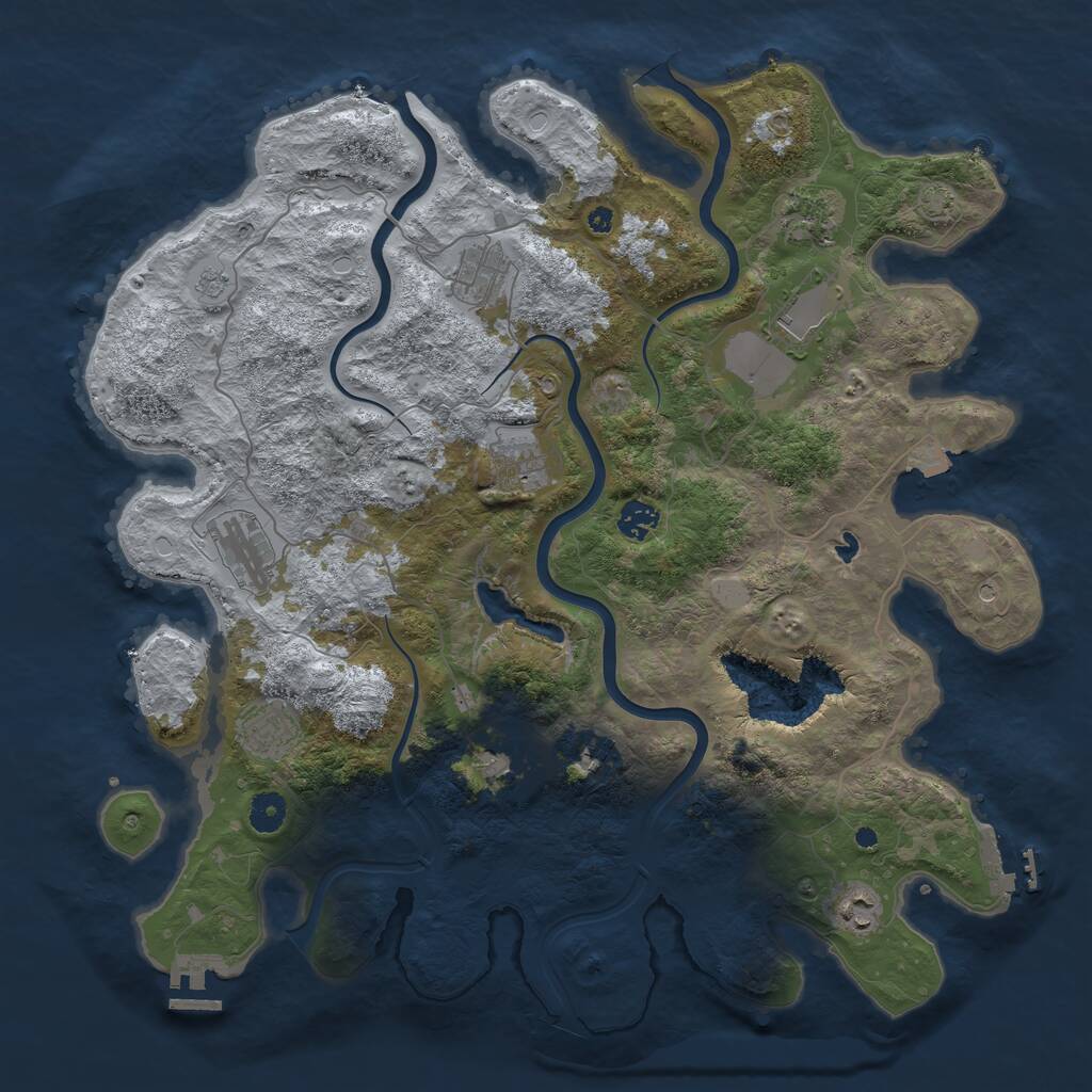 Rust Map: Procedural Map, Size: 4189, Seed: 57535, 16 Monuments
