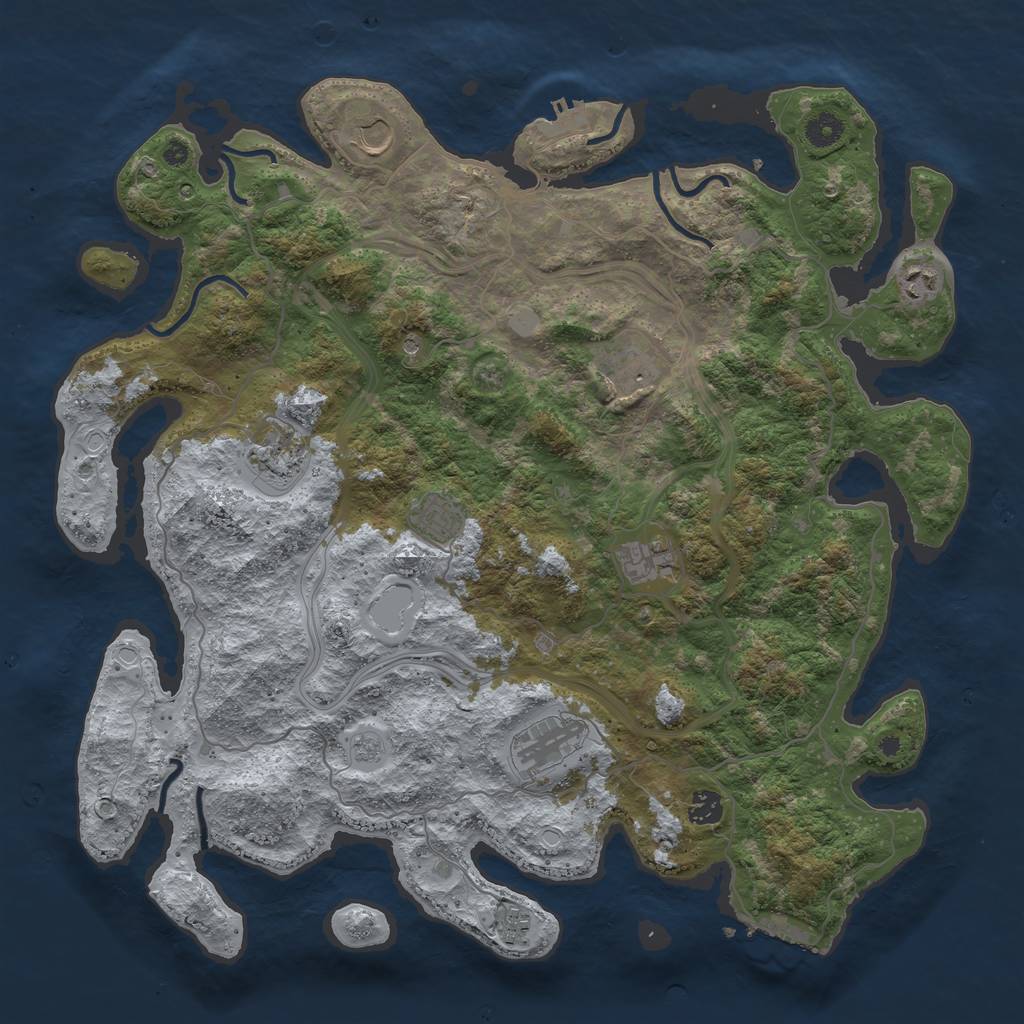 Rust Map: Procedural Map, Size: 4300, Seed: 9174325, 16 Monuments