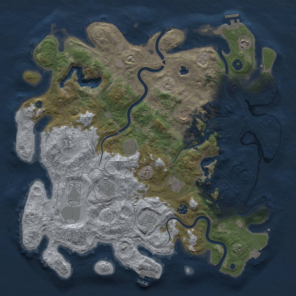 Rust Map: Procedural Map, Size: 4300, Seed: 9174325, 16 Monuments