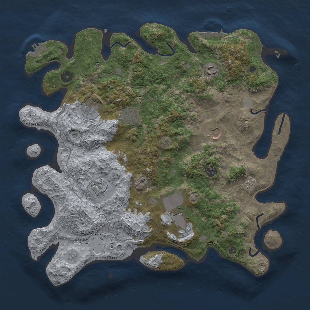Rust Map: Procedural Map, Size: 4000, Seed: 455253150, 15 Monuments