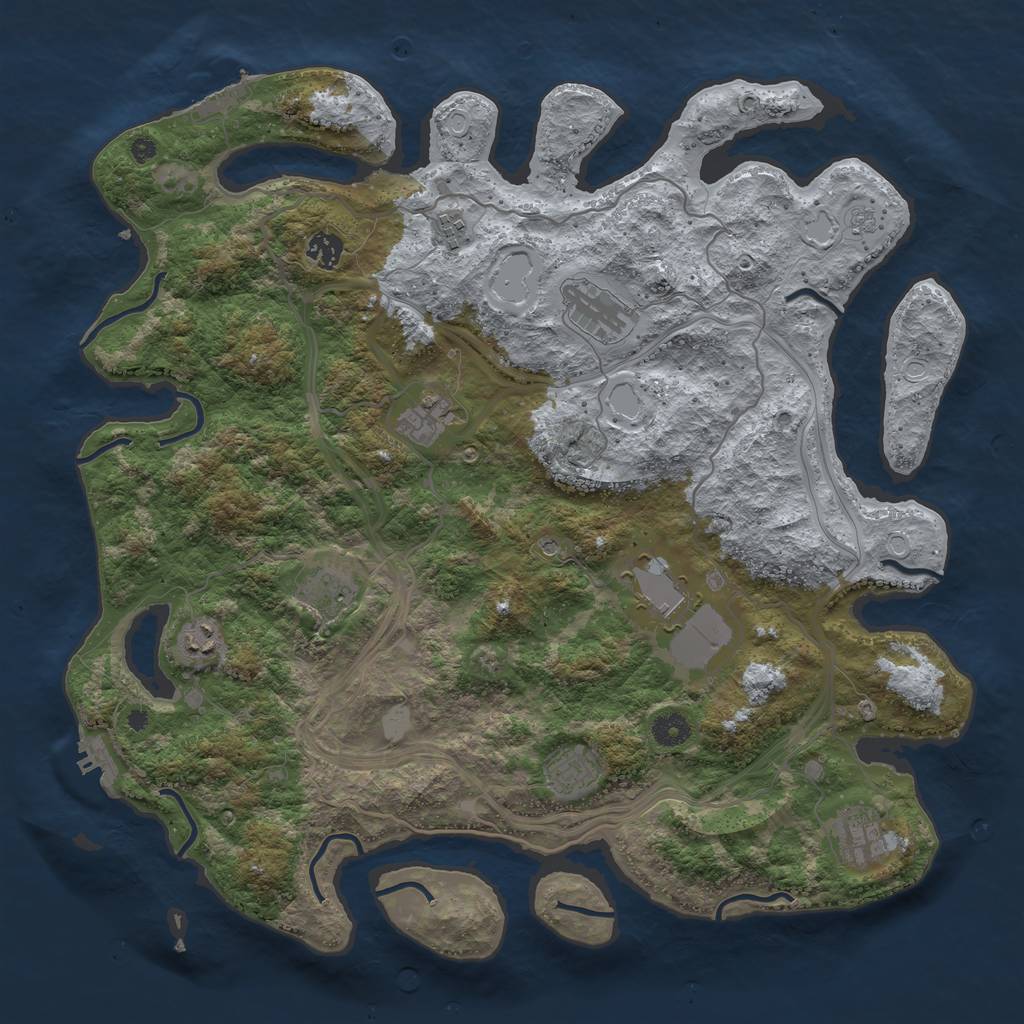 Rust Map: Procedural Map, Size: 4250, Seed: 65867459, 16 Monuments