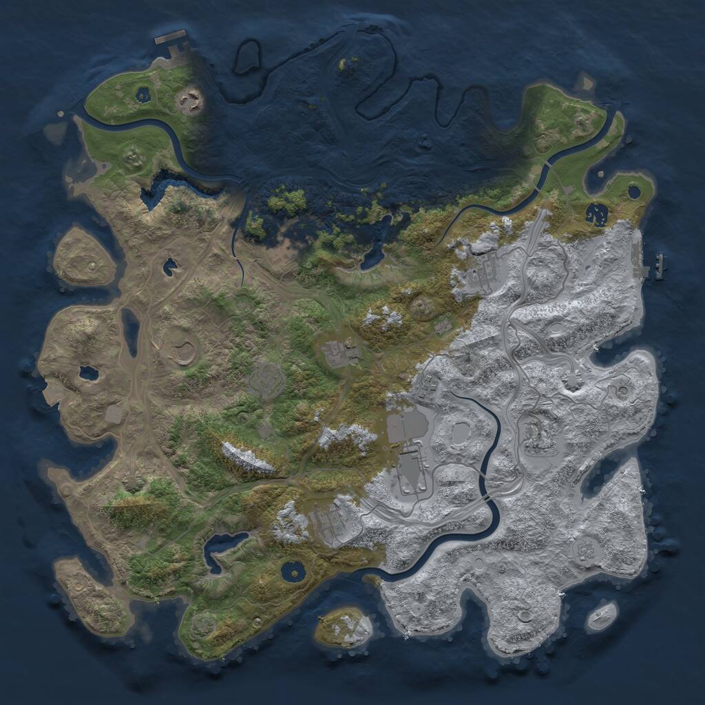 Rust Map: Procedural Map, Size: 4500, Seed: 98732, 17 Monuments