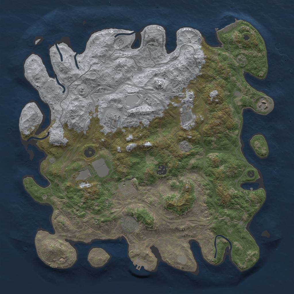 Rust Map: Procedural Map, Size: 4250, Seed: 2943384, 15 Monuments