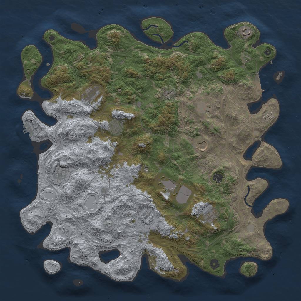 Rust Map: Procedural Map, Size: 4567, Seed: 20230203, 18 Monuments