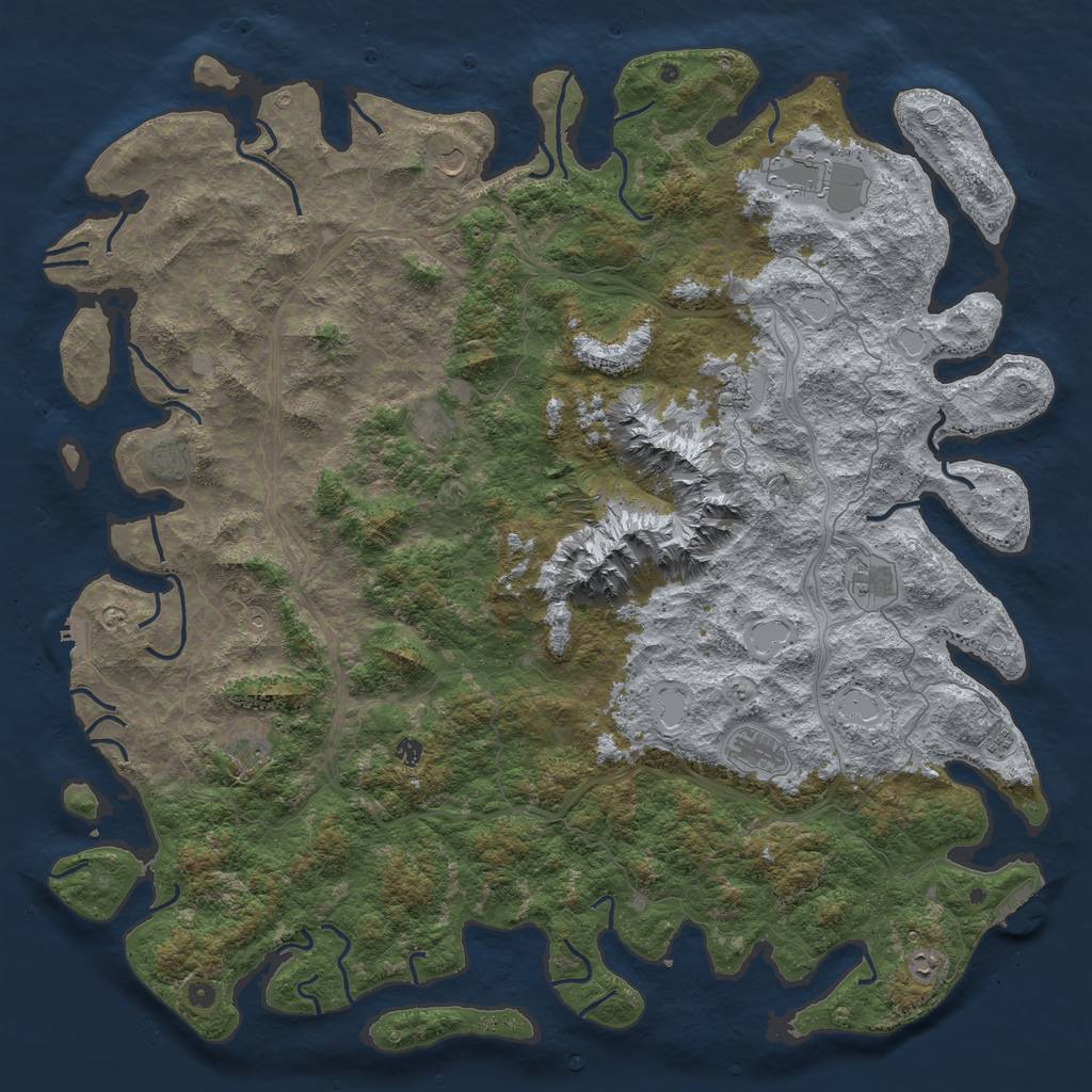 Rust Map: Procedural Map, Size: 6000, Seed: 1989255, 18 Monuments