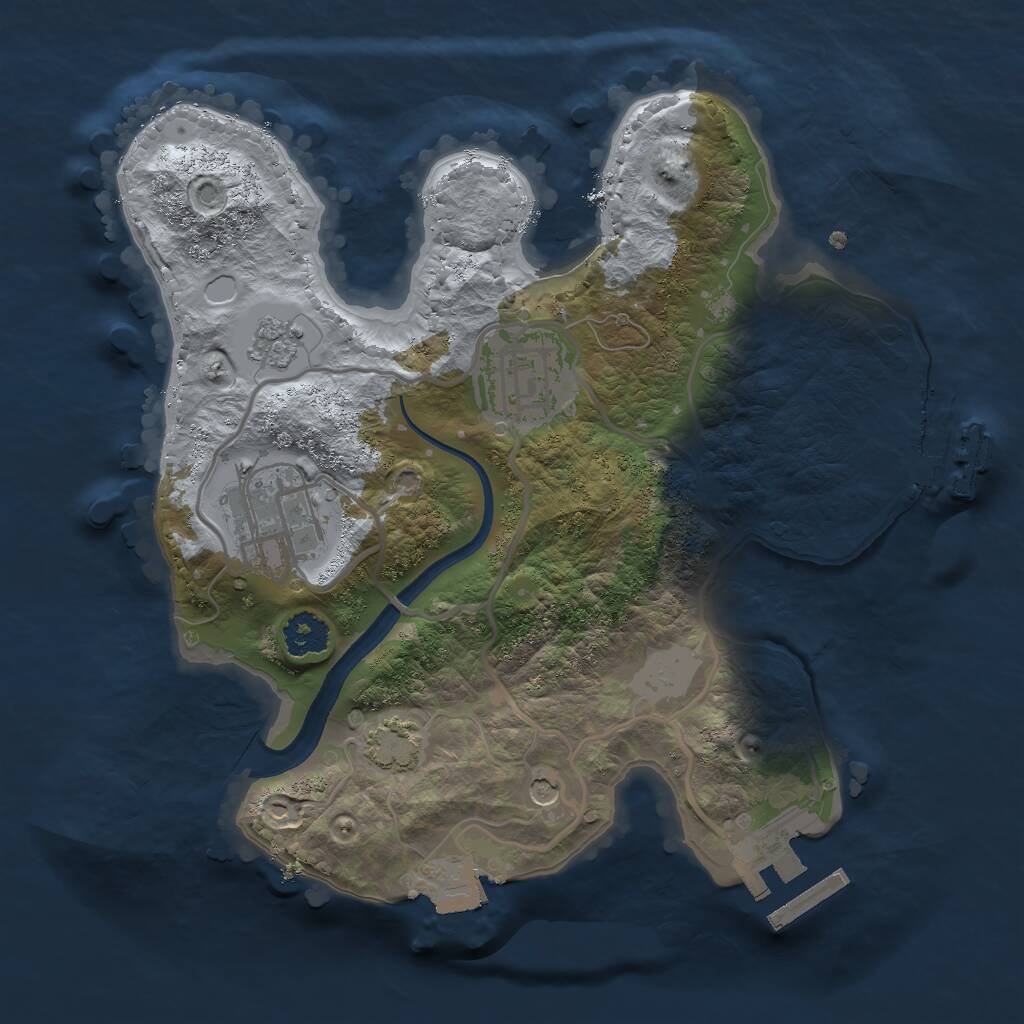 Rust Map: Procedural Map, Size: 2300, Seed: 246580895, 8 Monuments