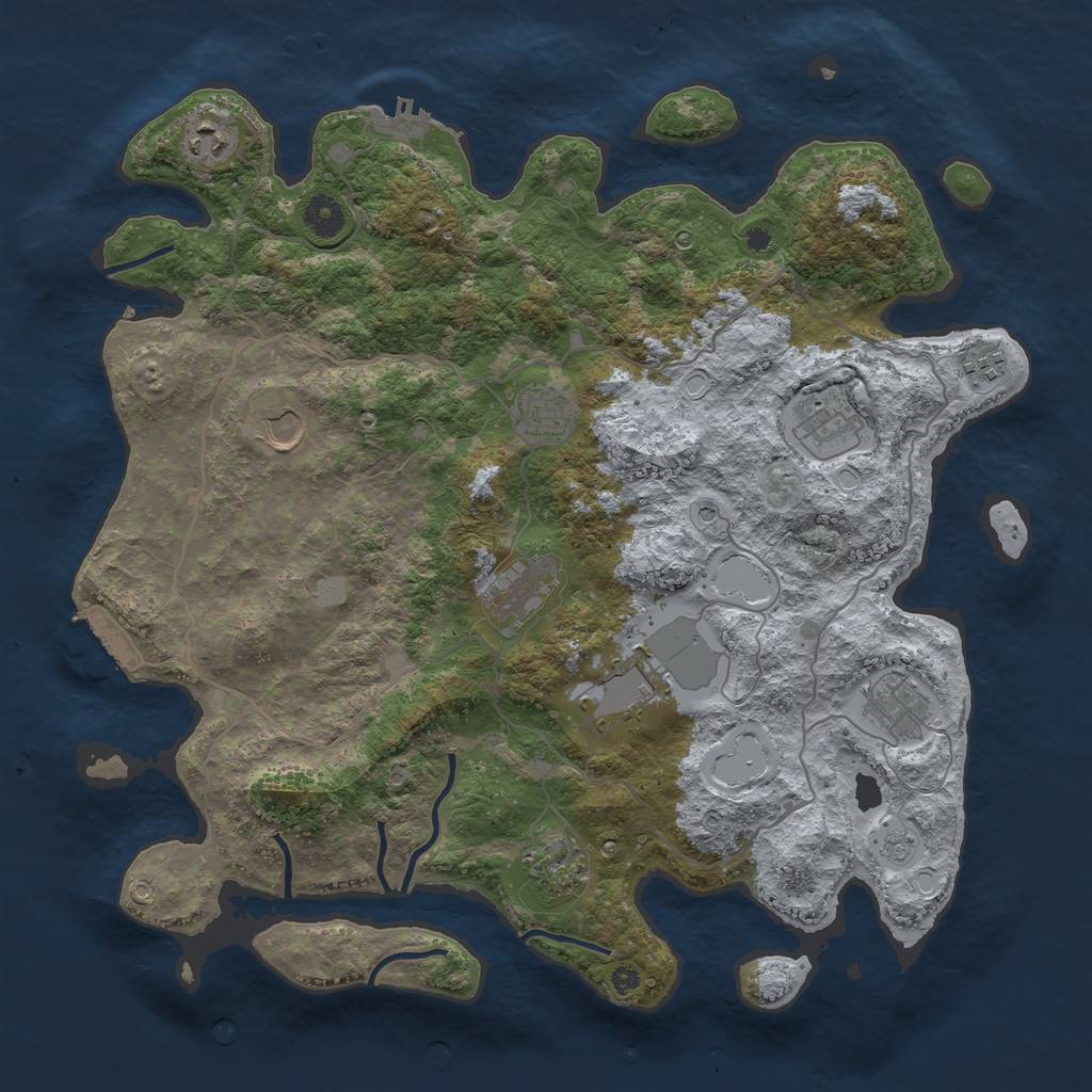 Rust Map: Procedural Map, Size: 4000, Seed: 1508447114, 16 Monuments