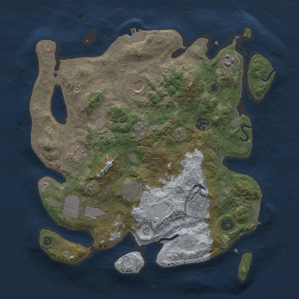 Rust Map: Procedural Map, Size: 3500, Seed: 1593191368, 15 Monuments