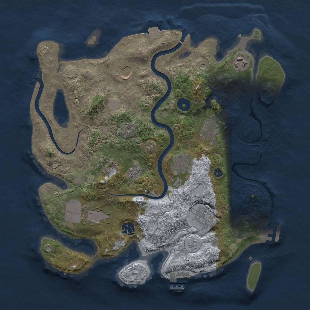 Rust Map: Procedural Map, Size: 3500, Seed: 1593191368, 15 Monuments