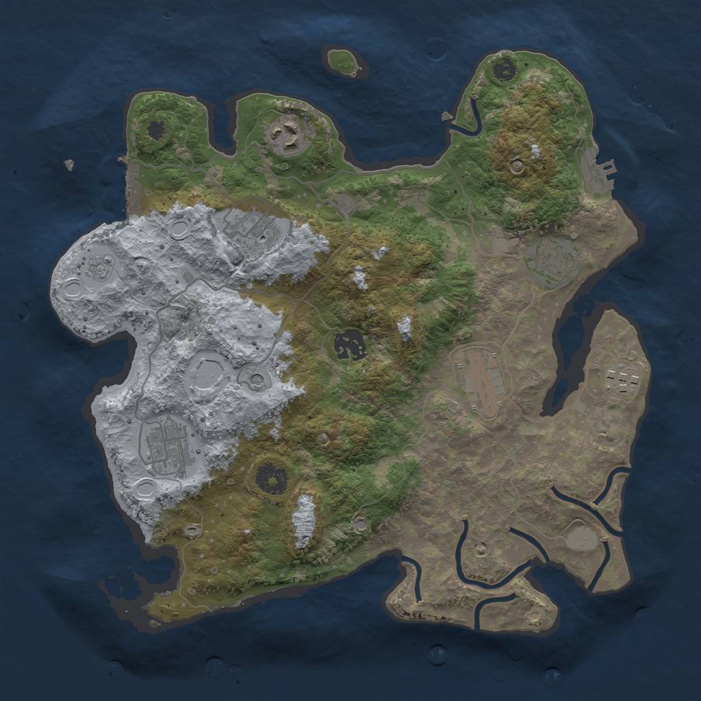 Rust Map: Procedural Map, Size: 3250, Seed: 58575910, 14 Monuments