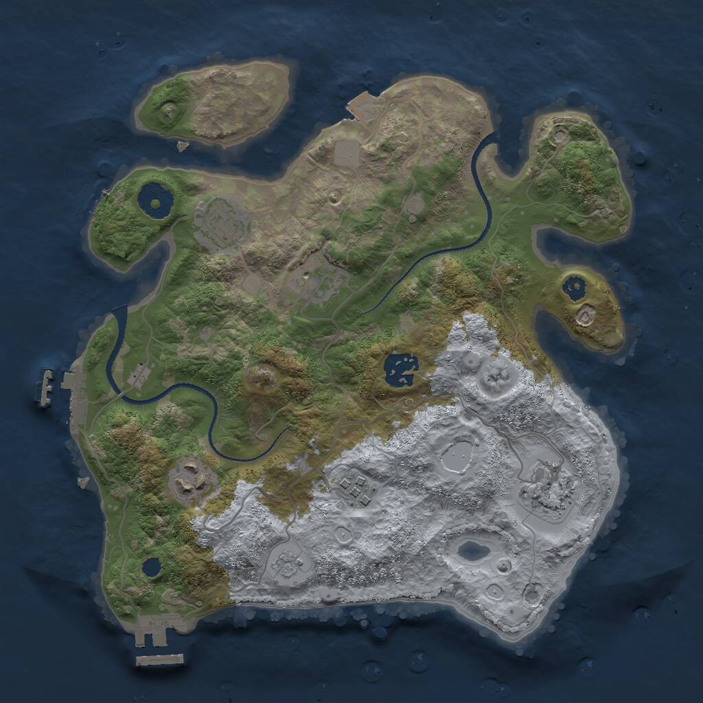 Rust Map: Procedural Map, Size: 3000, Seed: 1888524045, 10 Monuments
