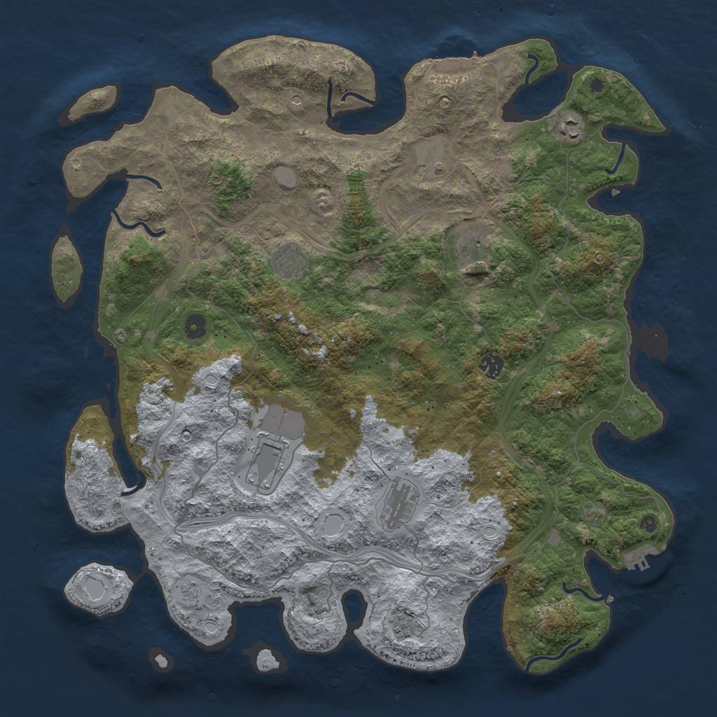 Rust Map: Procedural Map, Size: 4500, Seed: 452886783, 15 Monuments