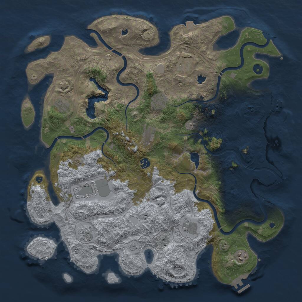 Rust Map: Procedural Map, Size: 4500, Seed: 452886783, 16 Monuments