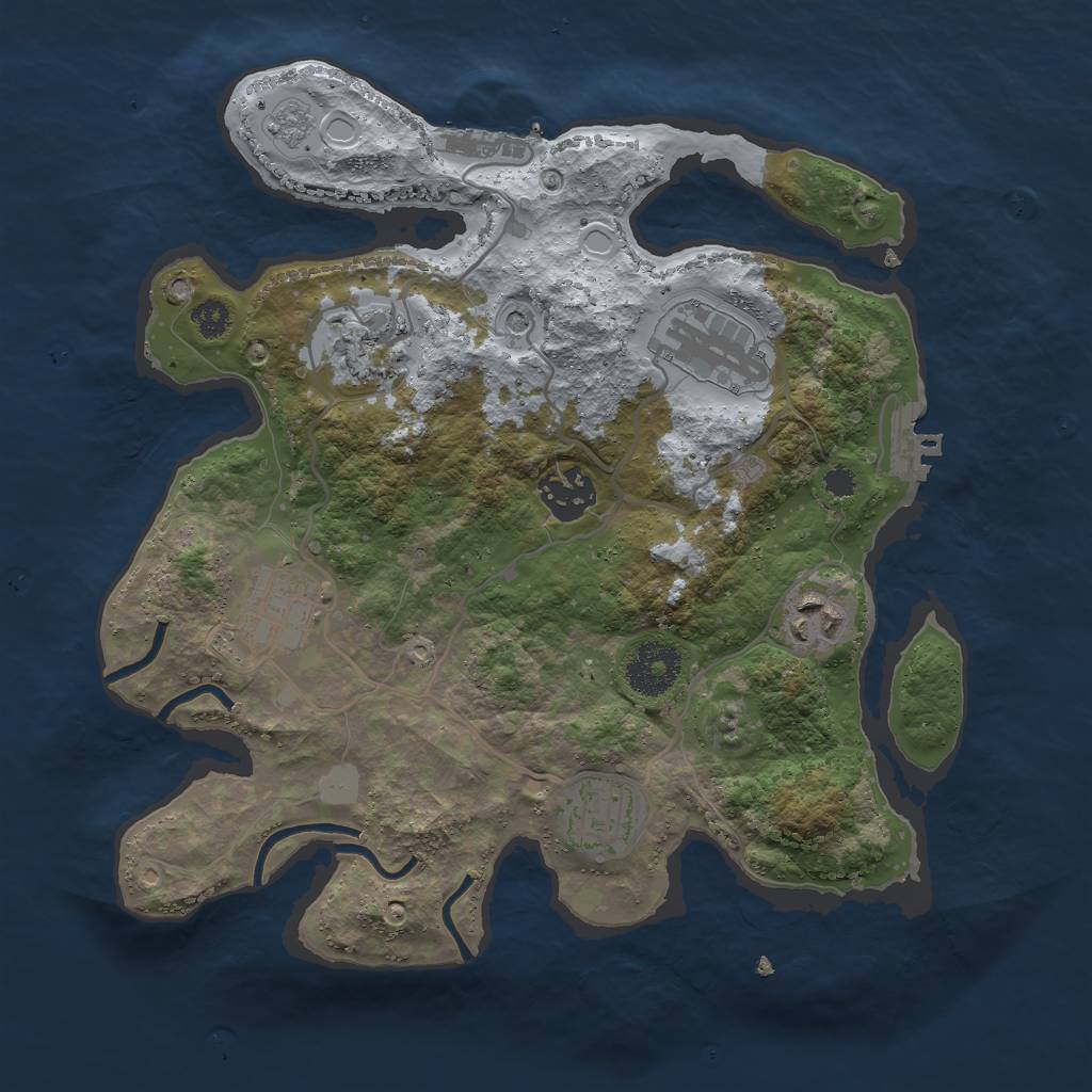Rust Map: Procedural Map, Size: 3000, Seed: 1813905266, 13 Monuments