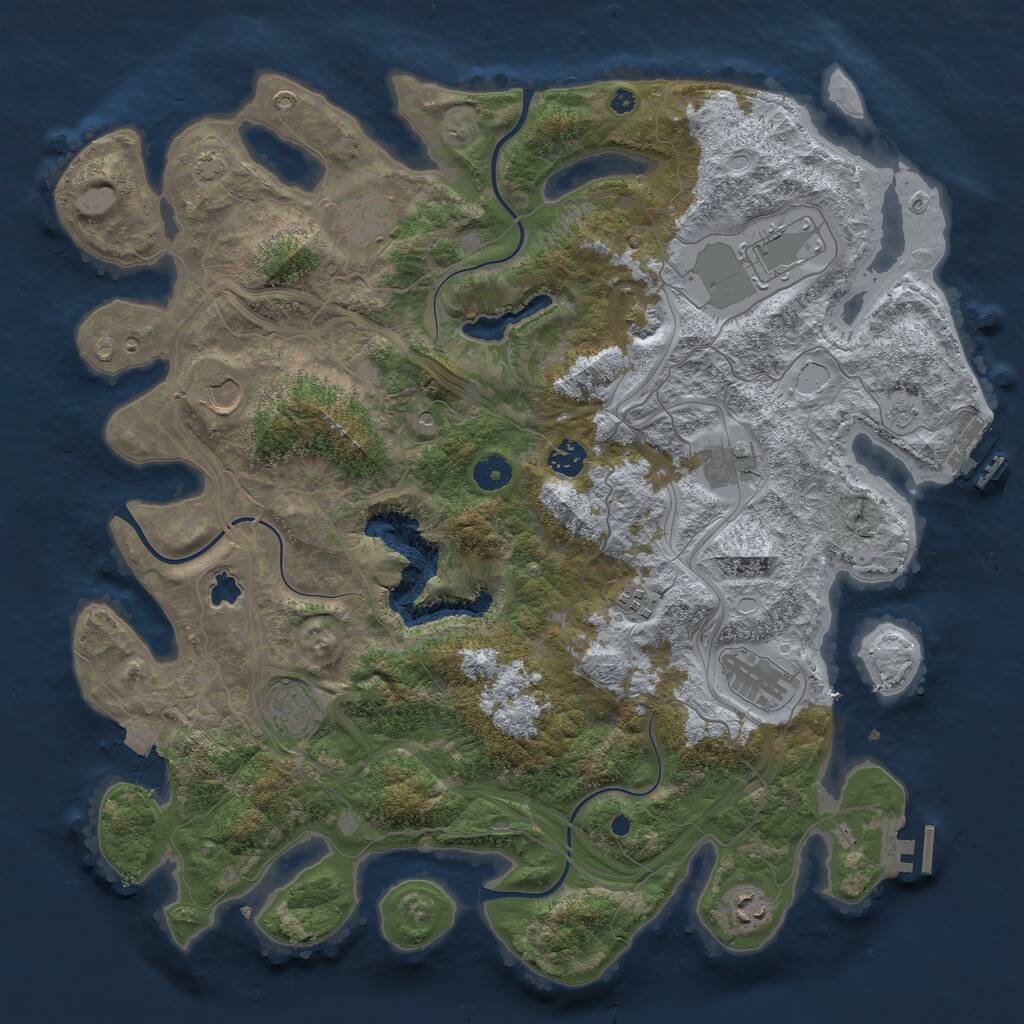Rust Map: Procedural Map, Size: 4250, Seed: 214792949, 15 Monuments