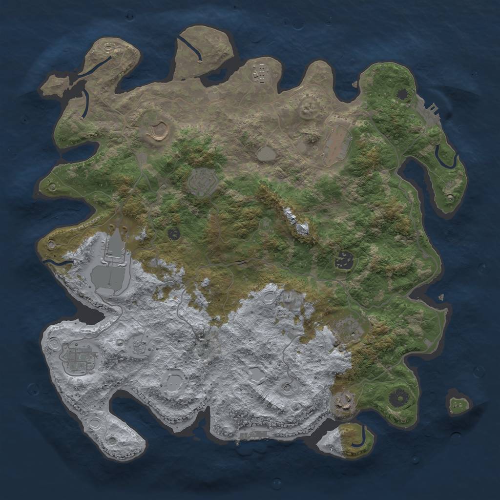 Rust Map: Procedural Map, Size: 4000, Seed: 7589, 16 Monuments