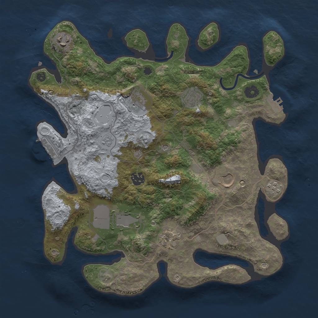 Rust Map: Procedural Map, Size: 3500, Seed: 188823707, 15 Monuments