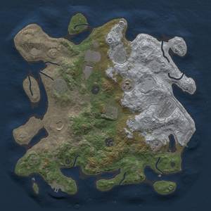 Thumbnail Rust Map: Procedural Map, Size: 3500, Seed: 1325837669, 16 Monuments