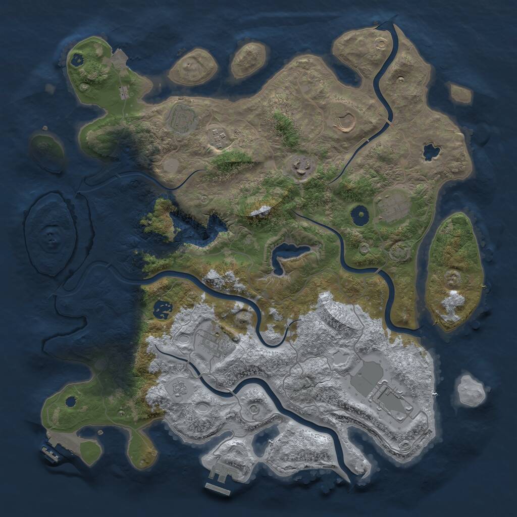 Rust Map: Procedural Map, Size: 4050, Seed: 1773826888, 14 Monuments