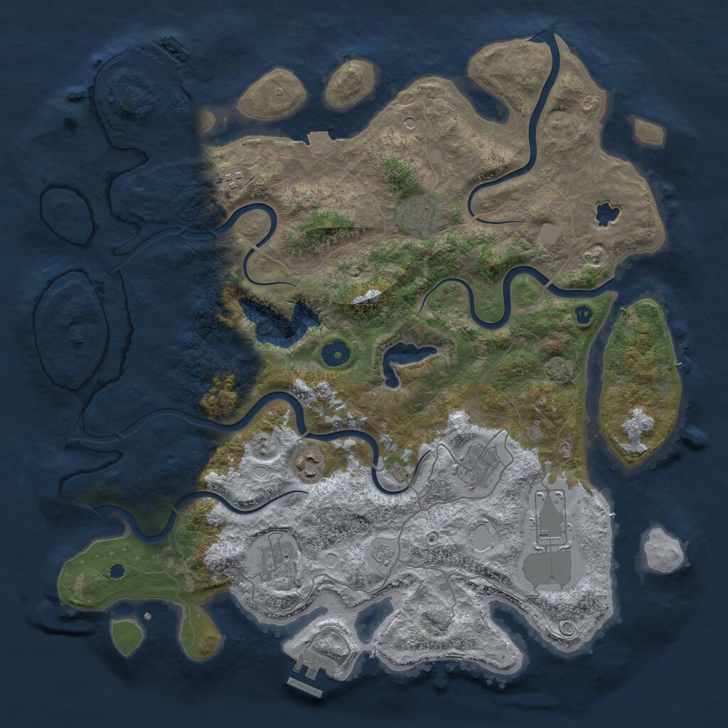 Rust Map: Procedural Map, Size: 4050, Seed: 1773826888, 12 Monuments