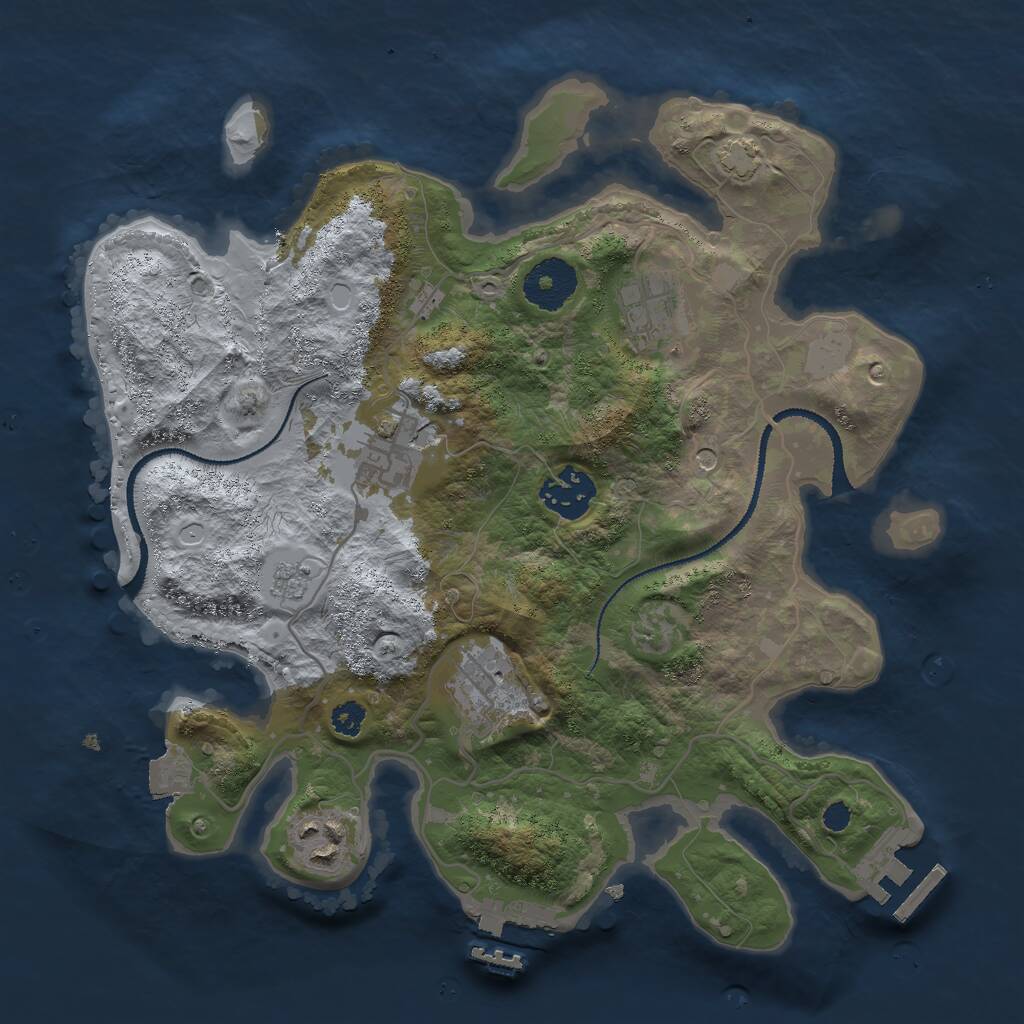 Rust Map: Procedural Map, Size: 3000, Seed: 118354271, 11 Monuments