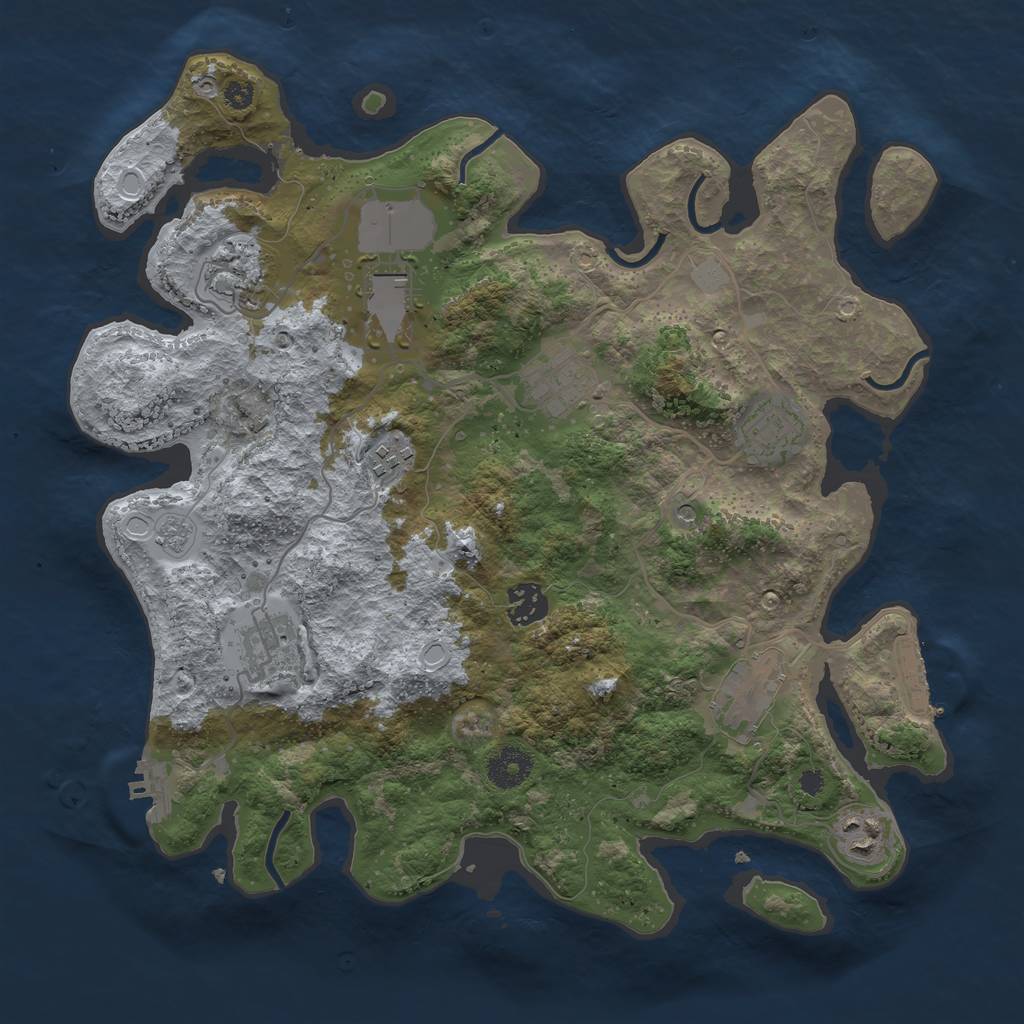 Rust Map: Procedural Map, Size: 3550, Seed: 1398193159, 16 Monuments