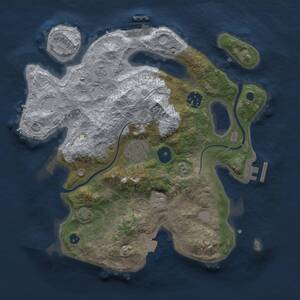 Thumbnail Rust Map: Procedural Map, Size: 3000, Seed: 1832527895, 8 Monuments