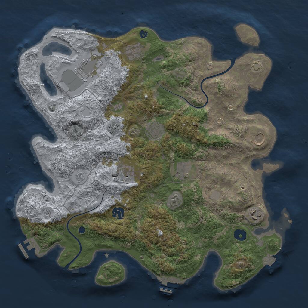 Rust Map: Procedural Map, Size: 3800, Seed: 978051687, 15 Monuments
