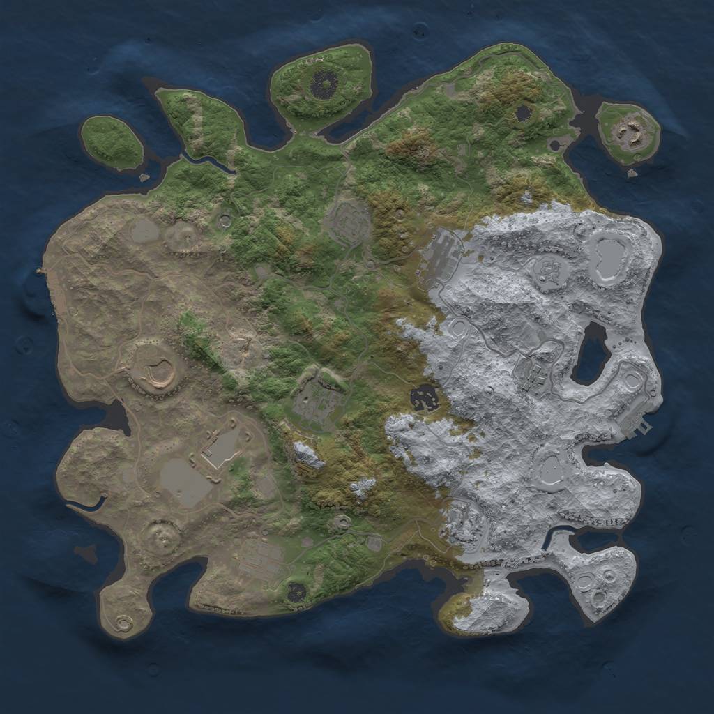 Rust Map: Procedural Map, Size: 3750, Seed: 856235645, 17 Monuments