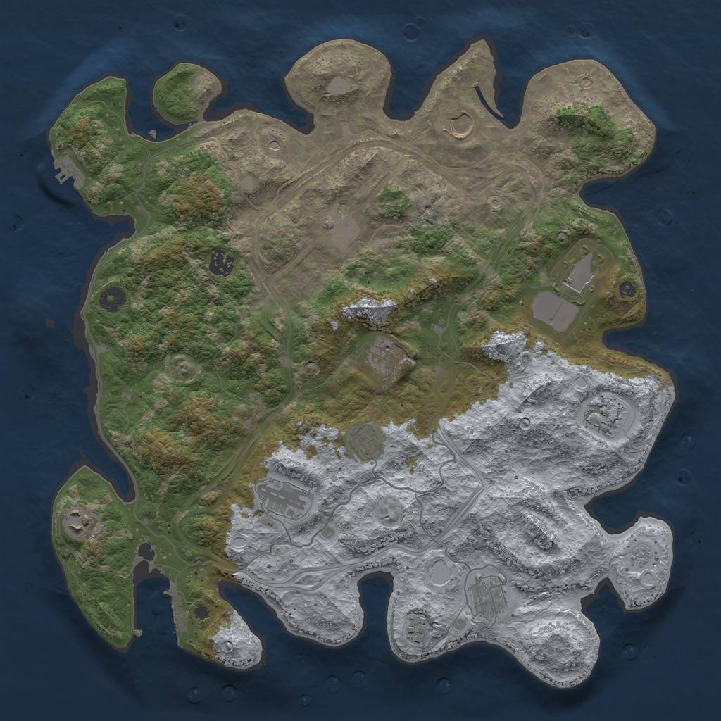 Rust Map: Procedural Map, Size: 4250, Seed: 1874093165, 18 Monuments