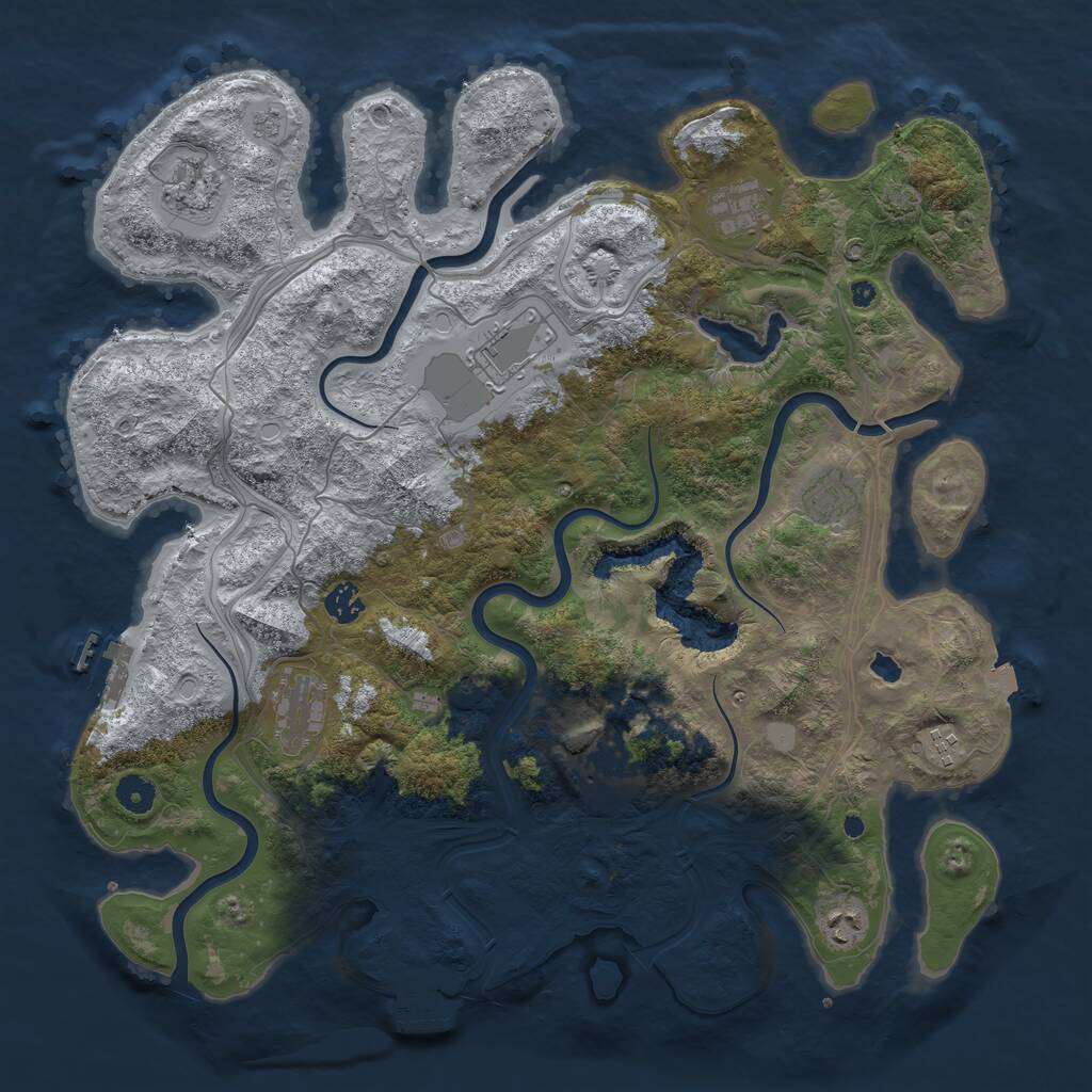 Rust Map: Procedural Map, Size: 4250, Seed: 335977773, 15 Monuments