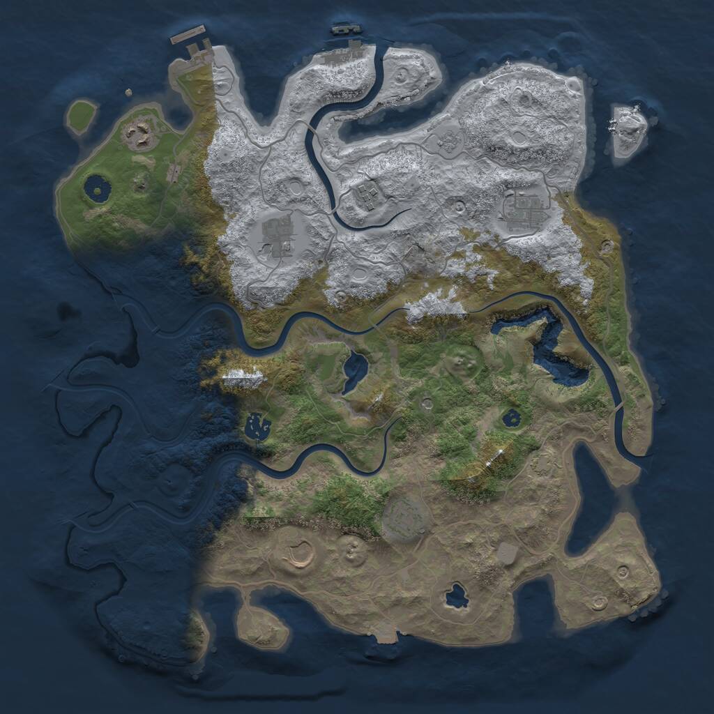 Rust Map: Procedural Map, Size: 4000, Seed: 20323, 13 Monuments