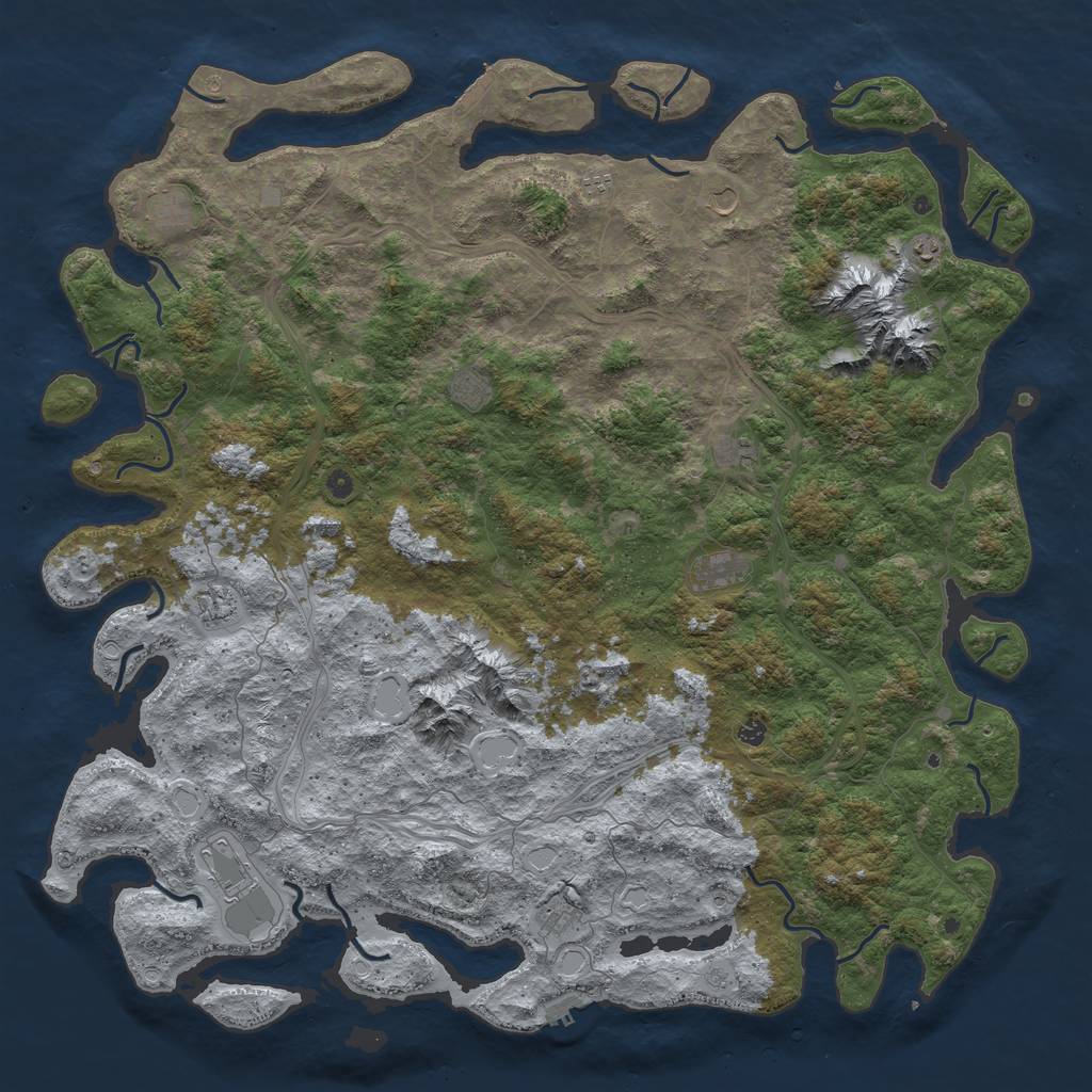 Rust Map: Procedural Map, Size: 6000, Seed: 620282774, 18 Monuments