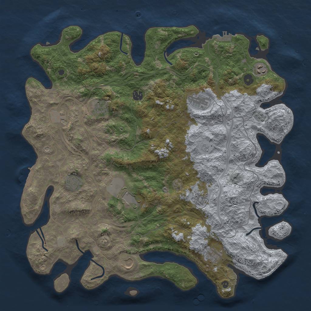 Rust Map: Procedural Map, Size: 4500, Seed: 122378691, 18 Monuments