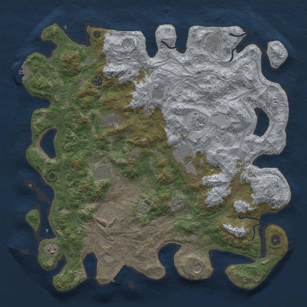 Rust Map: Procedural Map, Size: 4500, Seed: 112882606, 18 Monuments