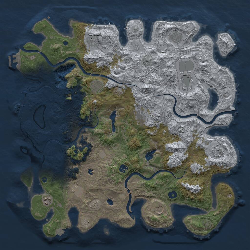 Rust Map: Procedural Map, Size: 4500, Seed: 112882606, 17 Monuments