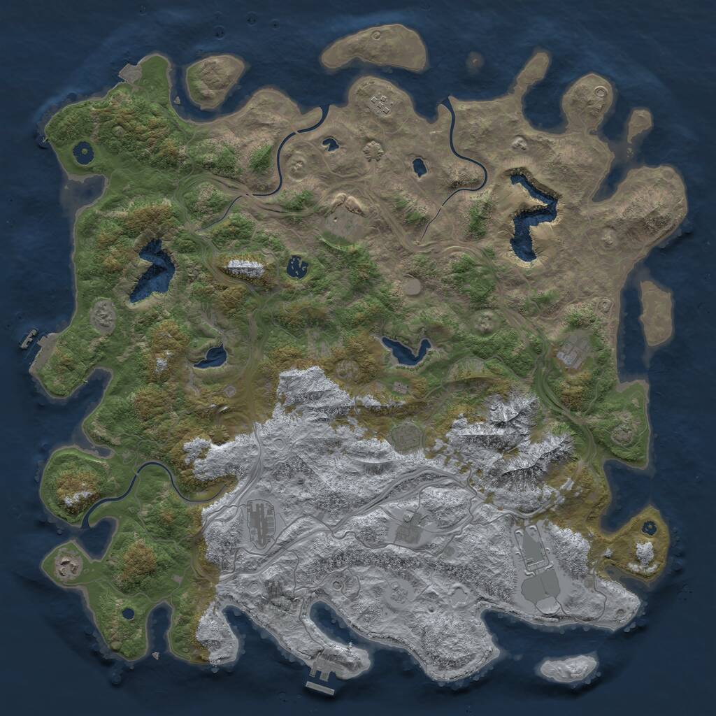 Rust Map: Procedural Map, Size: 5001, Seed: 65650, 15 Monuments