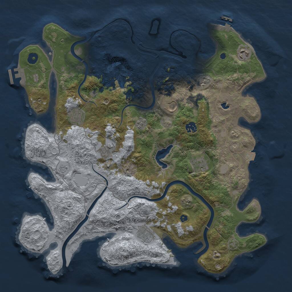 Rust Map: Procedural Map, Size: 4000, Seed: 52298637, 14 Monuments